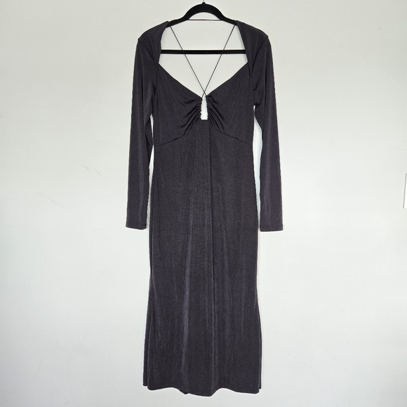 Jason Wu Black Maxi Dress Women's L Cocktail Dark-Feminine Semi-Formal Evening - Picture 4 of 13